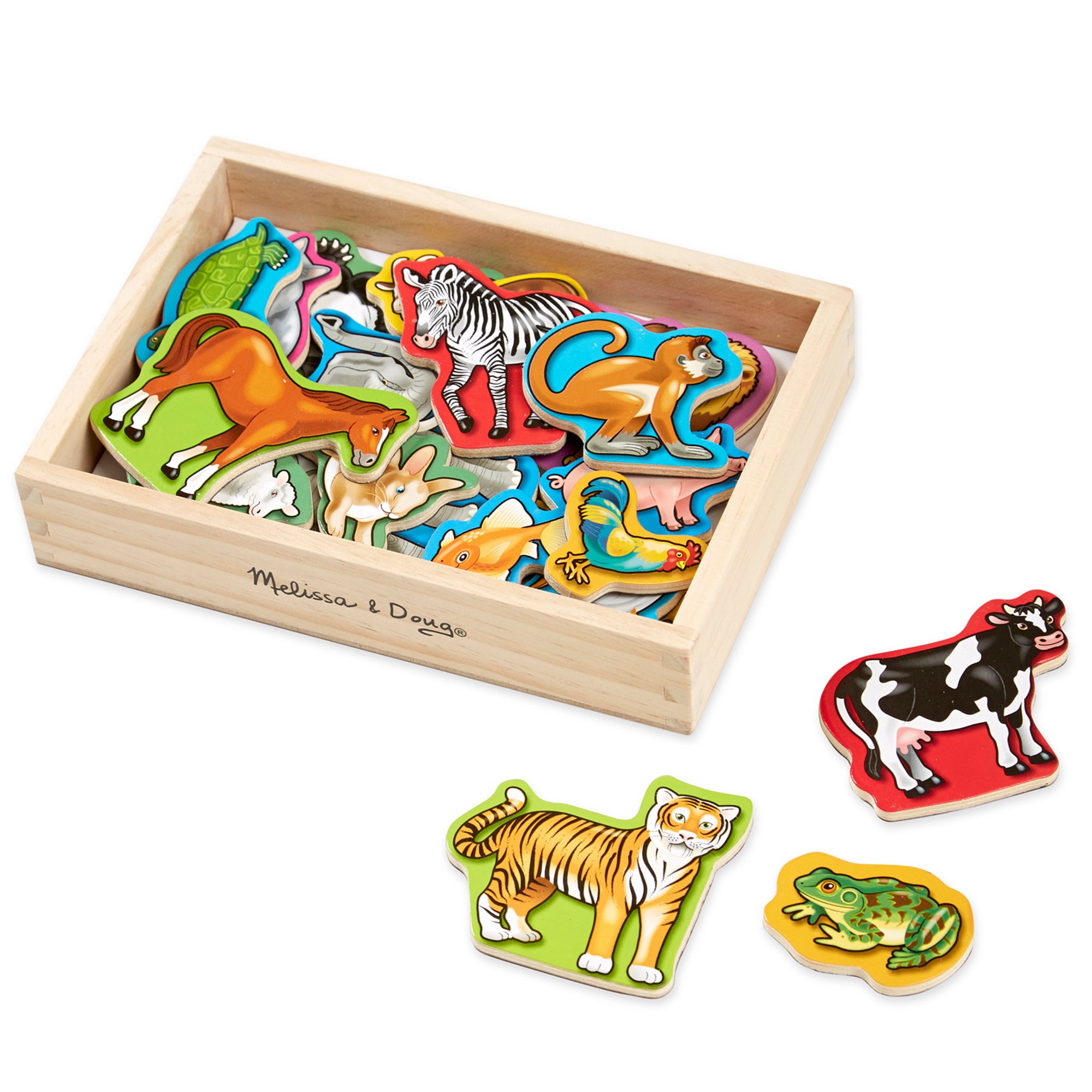 Melissa & Doug 20 Wooden Animal Magnets in a Box - Cute Animal Fridge Melissa & Doug 20 Wooden Animal Magnets in a Box - Cute Animal Fridge