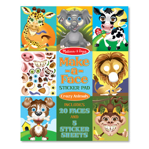 Make-a-Face Sticker Pad - Crazy Animals