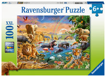 Load image into Gallery viewer, Savannah Jungle Waterhole - 100pc Puzzle
