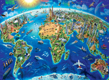 Load image into Gallery viewer, World Landmarks Map - 300pc Puzzle
