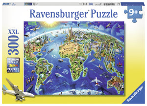 World Landmarks Map - 300pc Puzzle
