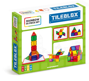 TileBlox Rainbow 30pc With Magnetic Activity Board
