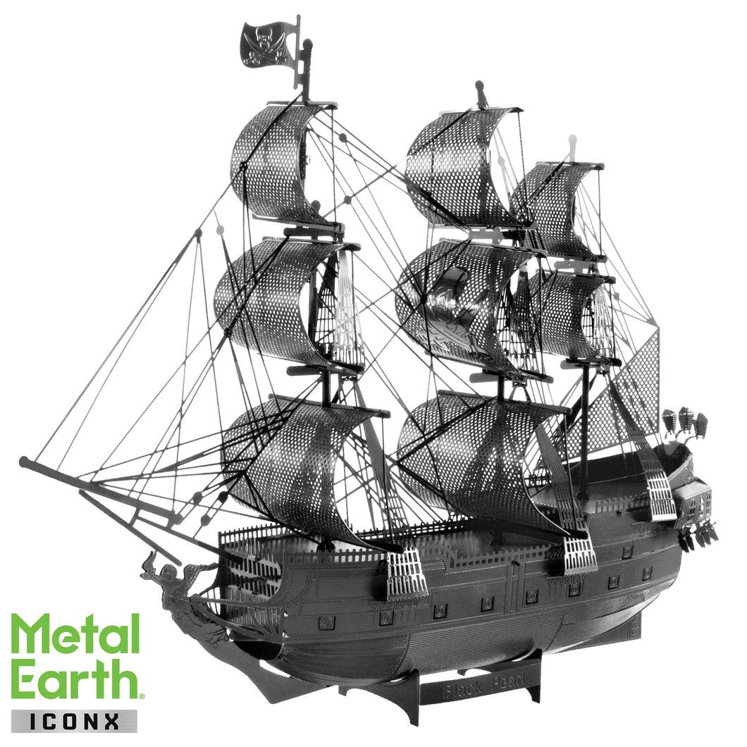 Metal Earth Iconx Black Pearl Ship - Black