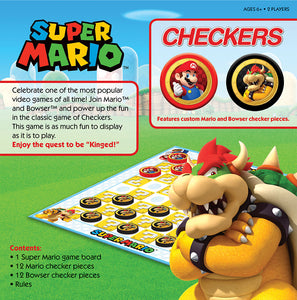 Super Mario vs Bowser Checkers & Tic Tac Toe Combo Set